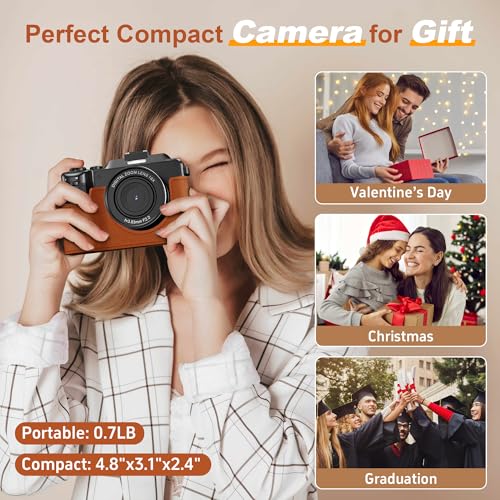 Beginner-Friendly 4K Digital Camera for Teens: Dual Lens Vlogging Kit, 32GB SD, 2 Batteries & Charger - Ideal for YouTube & Travel