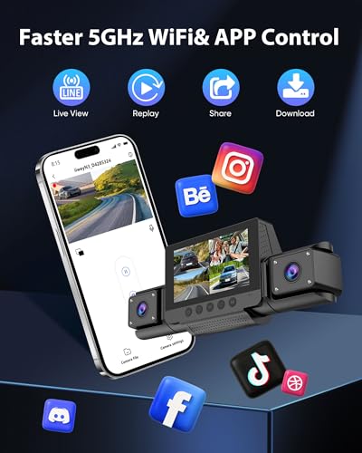 Brand 4-Channel 360° Dash Cam: Front & Rear FHD 1080P, 180° Rotating Side-View, Collision Detection, Parking Monitor | Sedan & SUV