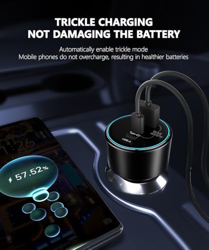 Fast Charge Car Adapter 200W USB C PD3.0 QC4.0 PPS Charger, 2x 100W Cables, 3-Port Type C Lighter for Dell XPS, MacBook, Galaxy S24