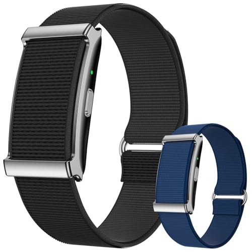 Fitness Tracker: Heart Rate Monitor, Sleep Tracker, GPS, 120+ Modes, 30-Day Battery, 2 Bands - Black & Blue