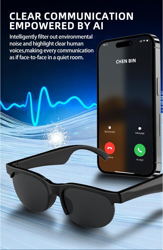 aduio Glasses for Men - Smart Eyewear with Built-in Speakers