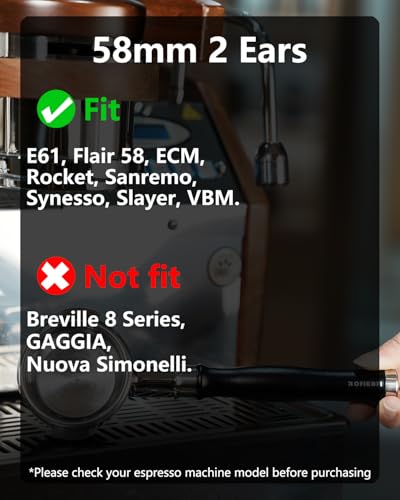 KOFIKOFI 58mm Bottomless Portafilter with Puck Screen - Espresso Naked Portafilter for E61, Flair 58 - Stainless Steel Basket