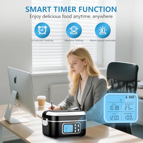 Smart Cordless Electric Lunch Box, 1.5L, Timer, Temp Control