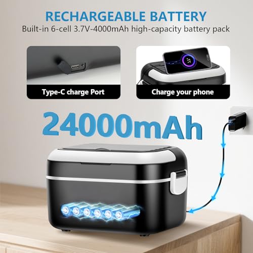 Smart Cordless Electric Lunch Box, 1.5L, Timer, Temp Control