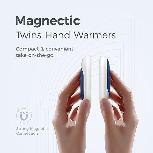 OCOOPA 2-Pack Rechargeable Magnetic Hand Warmers, Fast Heating, 3-Settings, Portable Heater, Gloves Fitting