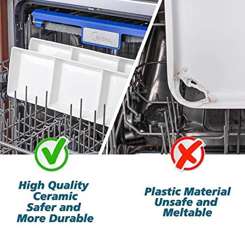 DELLING Ceramic 3-Section Serving Tray Set, White Divided Snack Platter