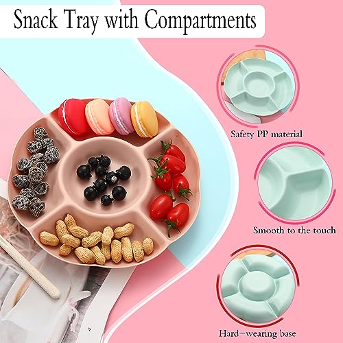 Reusable Plastic Compartment Trays: 5-Section Party Platters