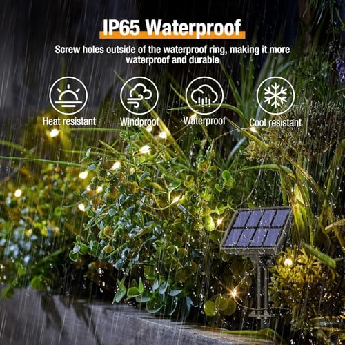 btfarm Solar Fairy Lights 2-Pack, Waterproof Outdoor Garden Decor, 8 Modes, 160 LEDs, 53FT Copper Wire, Patio Party Christmas