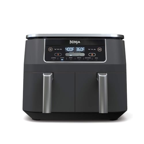 Ninja 8 Quart DualZone Air Fryer: 6-in-1, 2-Basket Design, Smart Finish - Roast, Broil, Dehydrate - Quick, Easy Meals
