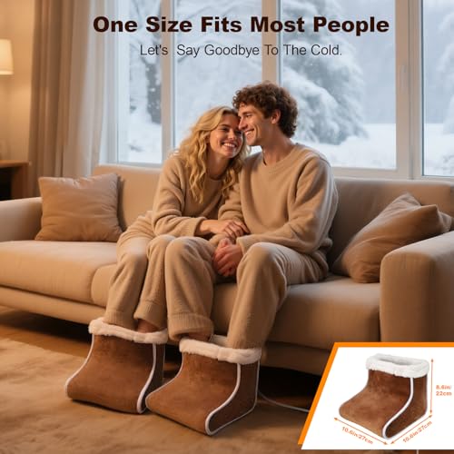 Rapid Heating Electric Foot Warmer, 6-Level Pad for Feet, Washable Heated Slippers - Ideal Christmas Gift for Women and Men