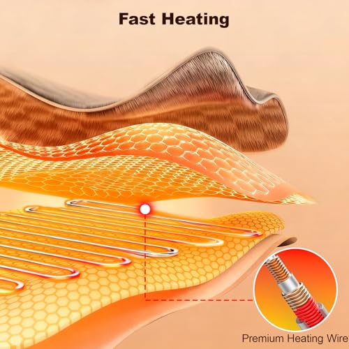 Rapid Heating Electric Foot Warmer, 6-Level Pad for Feet, Washable Heated Slippers - Ideal Christmas Gift for Women and Men