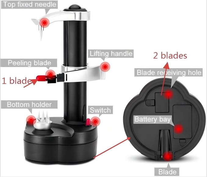 Automatic Electric Potato Peeler & Fruit Vegetable Cutter - Kitchen Tool
