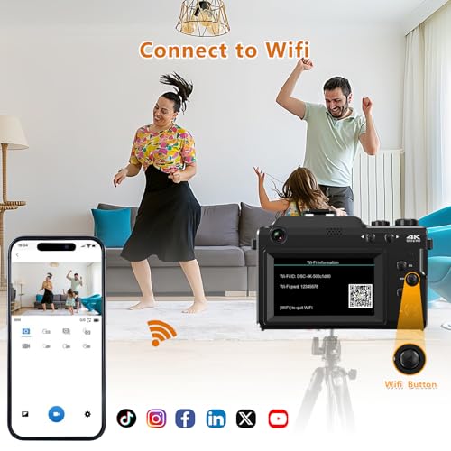 Brand 4K Digital Camera 64MP Zoom Macro Lens Vlogging WiFi 2 Batteries 32G TF Card Charging Station Portable Travel Camera YouTube