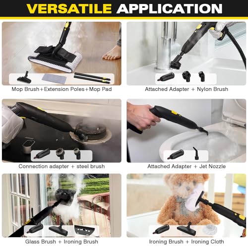Brand Portable Steam Cleaner: Powerful Steamer for Multi-Surface Cleaning, 23 Accessories, Grime & Grease Removal