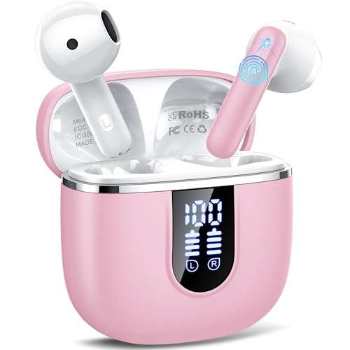 Brand Wireless Earbuds, Bluetooth 5.4, Noise Cancelling Mic, LED Display