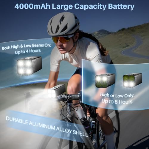 Upgrade LED Bike Lights Set - Light Sensor Mode, USB-C Recharge, Super Bright Front & Rear Lights for Safe MTB & Road Cycling