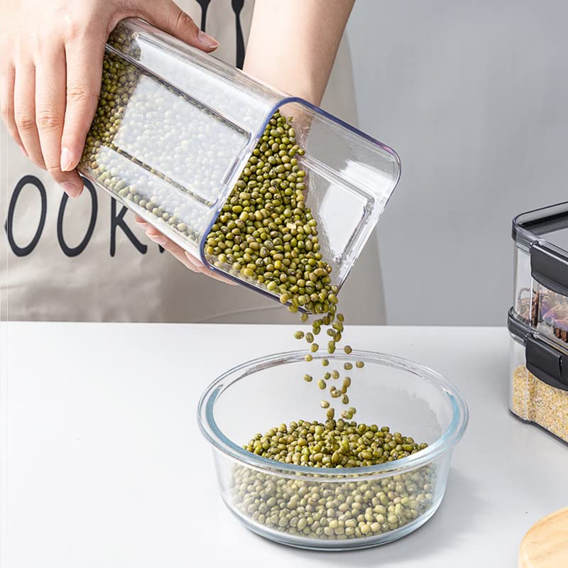 Clear Plastic Canisters 60oz for Kitchen Pantry Organization - Airtight Food Storage Containers for Dry Food, Spices, Snacks