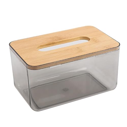 Wooden PET Napkin Holder with Nordic Design, Large Capacity Tissue Dispenser Box for Bathroom & Kitchen