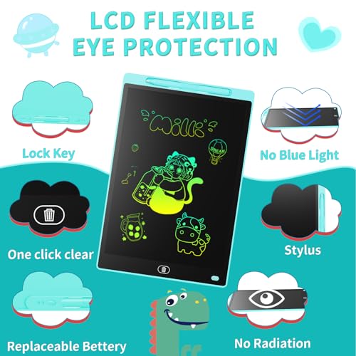 Genialba 8.5 inch LCD Drawing Tablet for Kids - Colorful Screen Writing Board - Educational Toy for 3-7 Year Olds