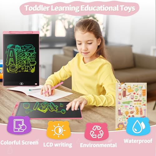 Genialba 8.5 inch LCD Drawing Tablet for Kids - Colorful Screen Writing Board - Educational Toy for 3-7 Year Olds