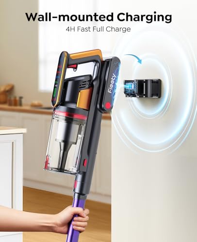 Brand Cordless Stick Vacuum 600W 50KPA, 65Mins Runtime, Touch Screen, Pet Tool, Wall-Charging, Fragrance Release