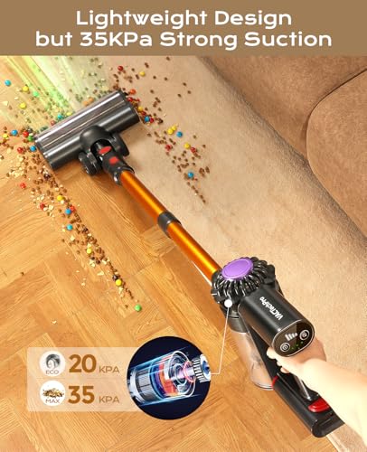 Brand Cordless Vacuum: 35KPA 6-in-1 Stick, 45Mins Runtime, Lightweight for Hardwood, Carpet, Pet Hair