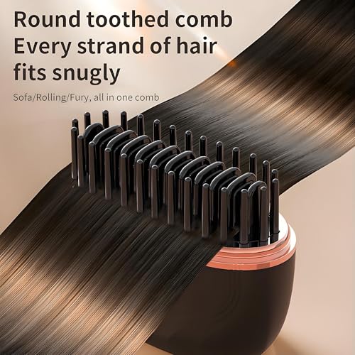 Glambrush Mini 2-in-1 Cordless Hair Straightener Comb - Fast Heating Hot Comb - USB Rechargeable Styling Brush - Temperature Control