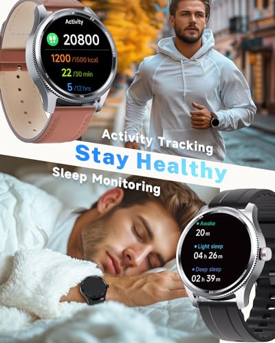 TOOBUR Smart Watch with Alexa, Call Answering, IP68 Waterproof - Heart Rate, Step Counter, Sleep Tracker - 100 Sports Modes - Android/iOS Compatible