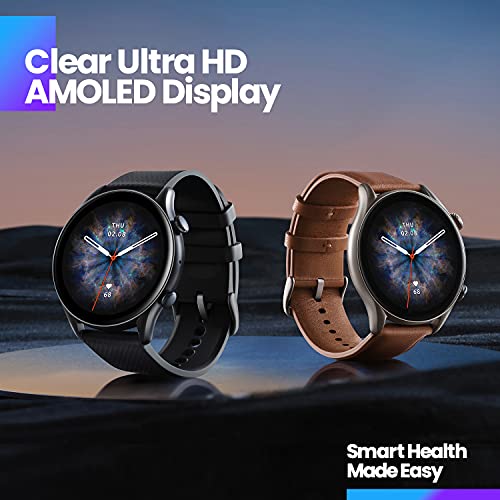 Amazfit GTR 3 Pro Smart Watch: 1.45" AMOLED, 150+ Sports Modes, GPS, Heart Rate, Sleep, Stress, SpO2, Bluetooth, Alexa - Black
