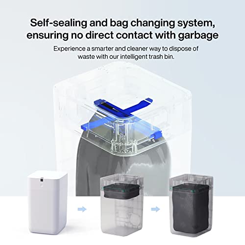 Airdeer 4 Gallon Automatic Self-Sealing Trash Can with Motion Sensor - Touchless Garbage Bin for Kitchen, Bathroom, Office