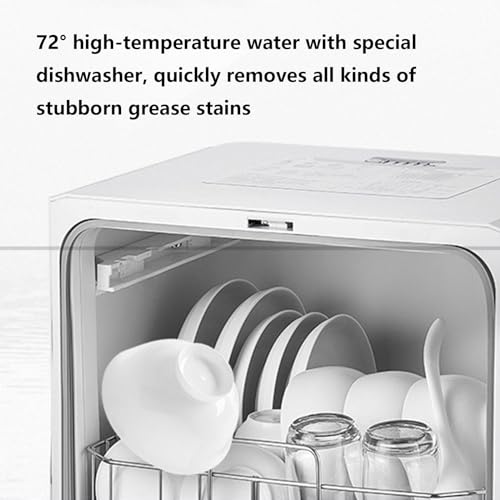 PEIXEN Portable Dishwasher with 360° Spinning Spray & Heated Drying - 4 Wash Programs, Compact Design for Apartments & Dorms
