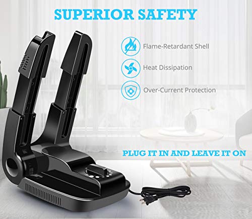 AIWOTOWOW Boot Dryer & Warmer, Portable Adjustable Drying Rack for Boots, Shoes, Socks, Helmets - Black