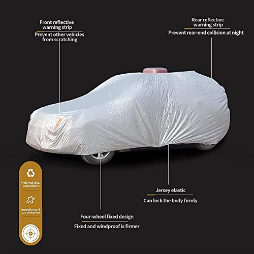 HYQNG Smart Car Cover with Solar Panel & Remote Control, UV Protection, Universal Fit for Limousine, Silver