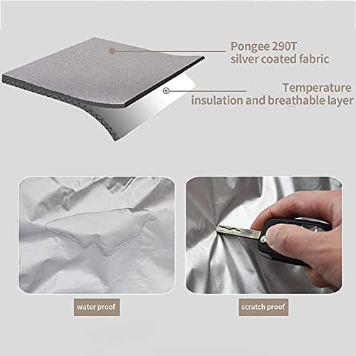 HYQNG Smart Car Cover with Solar Panel & Remote Control, UV Protection, Universal Fit for Limousine, Silver