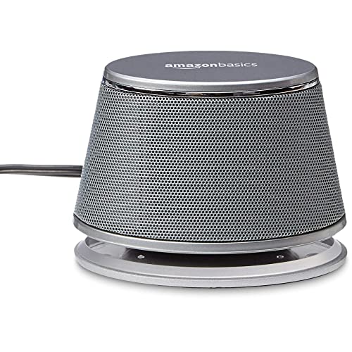 Amazon Basics Stereo Speakers 2.0 for PC & Laptop, 3.5mm Aux, USB-Powered - Silver