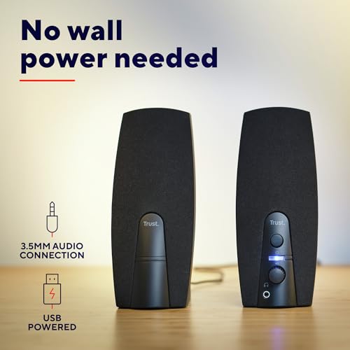 Almo 2.0 PC Speaker Set, 10W Peak Power, USB Sound System