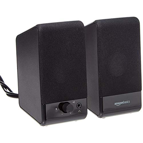 Amazon Basics Computer Speakers USB-Powered for Desktop Laptop - Black
