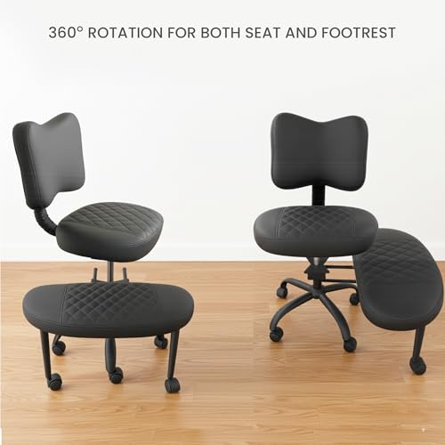 Ergonomic Meditation Chair for Adults | Back Support, Cushioned Seat | ADHD Yoga, Criss Cross Sitting | Height Adjustable, 360° Swivel