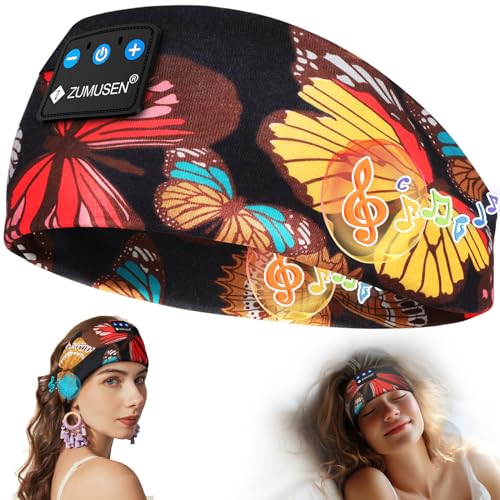 ZUMUSEN Bluetooth Sleep Headband, Wireless Sports Headphones, Hi Fi Sound, 15Hrs, Tech Gifts for Men Women, Office Nap, Travel, Yoga