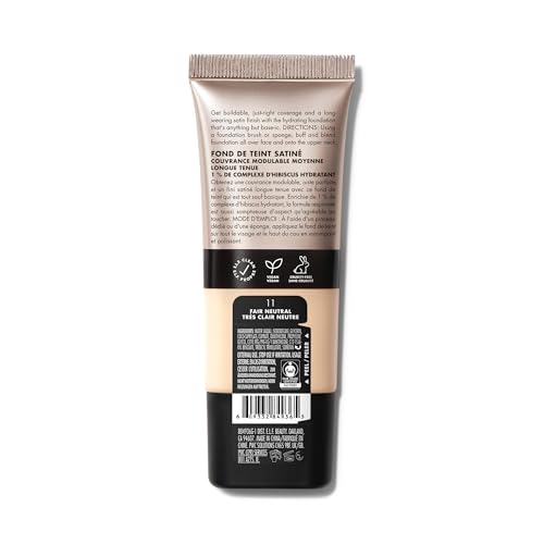 e.l.f. Soft Glam Foundation - Medium Coverage for Smooth Satin Finish - Vegan & Cruelty-Free - 10 Fair Cool