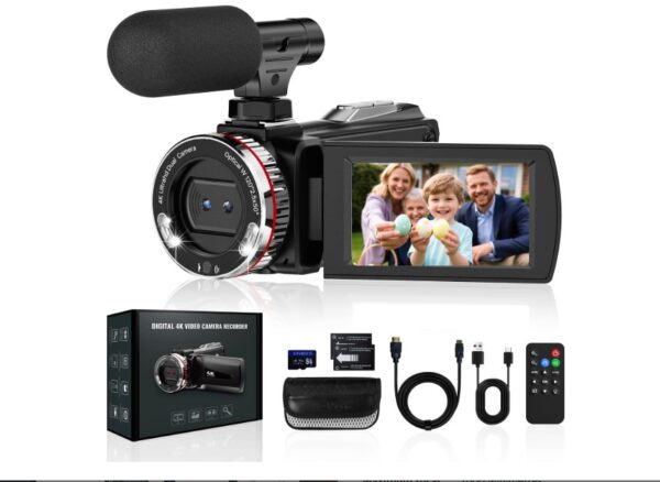 4K Camcorder with HDMI Cable