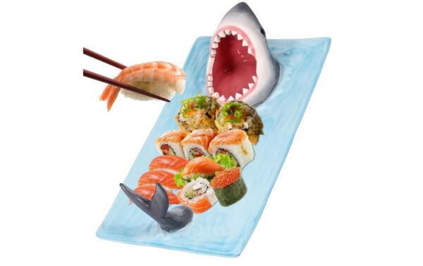 Shark Sushi Plate Hand-Painte