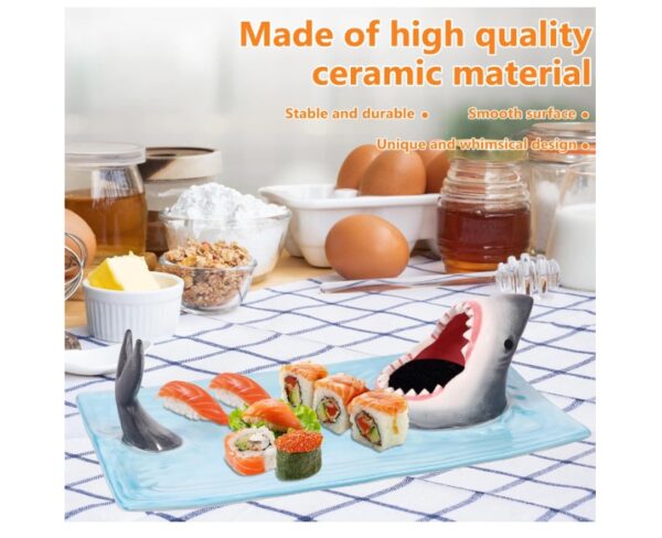 Shark Sushi Plate Hand-Painte - Image 4
