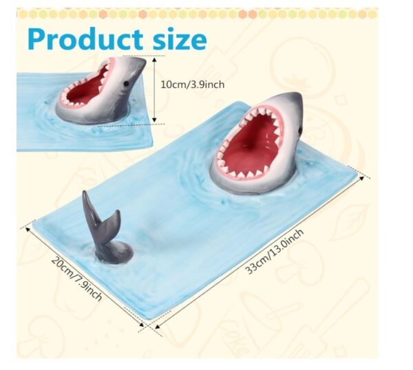 Shark Sushi Plate Hand-Painte - Image 3