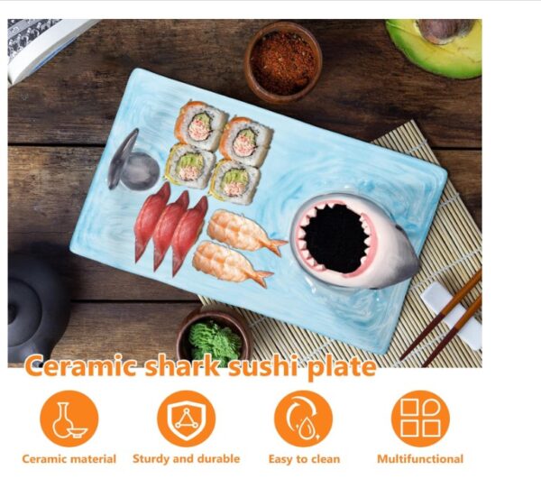 Shark Sushi Plate Hand-Painte - Image 2