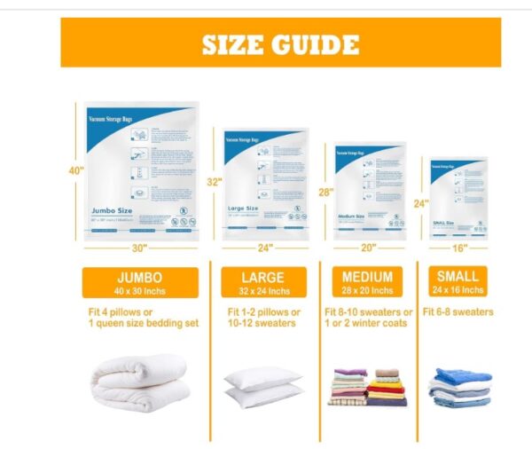 Vacuum Storage Bags 8 Large - Image 2
