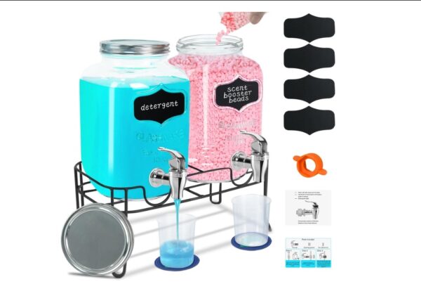5 Gallon Glass Laundry Detergent Dispensers