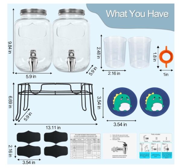 5 Gallon Glass Laundry Detergent Dispensers - Image 3