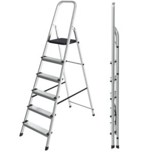 Aluminium Stepladder with Non-Slip Wide Step