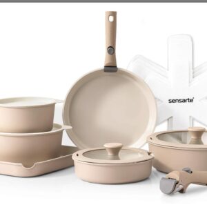 SENSARTE 17 Piece Ceramic Pots and Pans Set